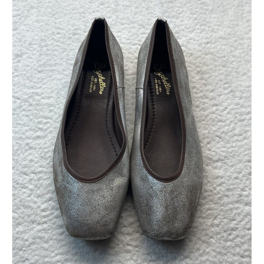 Seychelles Flats Womens 8.5 Distressed Metallic Leather Ballet Minimalist Corp